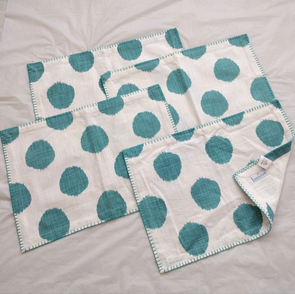 NEW Carol & Frank Lot, Placemat Set, Table Runner and Napkins Dot Lagoon Cotton - Picture 6 of 8